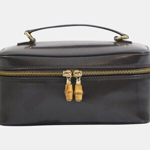 Gucci Bamboo Vanity Bag – Brown Patent Leather – Vintage